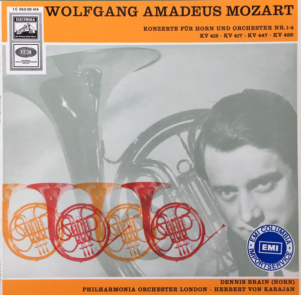 Wolfgang Amadeus Mozart, Dennis Brain, Philharmonia Orchestra, Herbert von Karajan : Konzerte Für Horn Und Orchester Nr. 1-4, KV 412 ∙ KV 417 ∙ KV 447 ∙ KV 495 (LP)