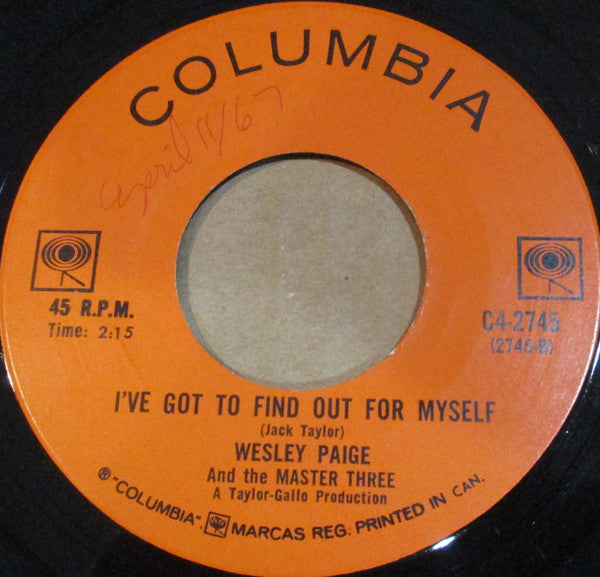 Wesley Paige : Better Days Are Coming (7", Single)