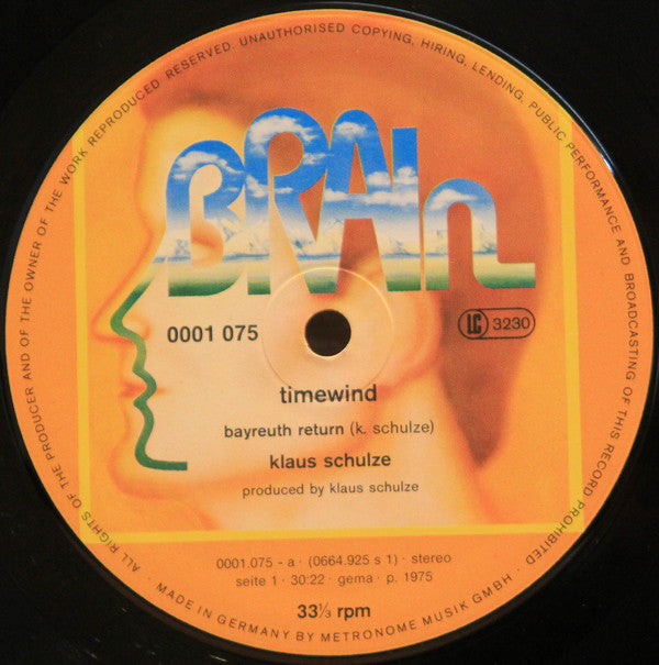 Klaus Schulze : Timewind (LP, Album, RE, Gat)