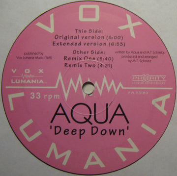 Aqua (4) : Deep Down (12")