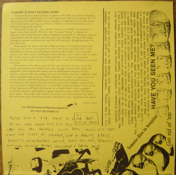 The Barney Love Tapes : The Barney Love Tapes (7", EP, Lig)