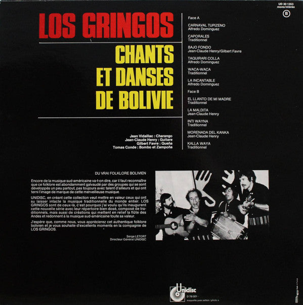Los Gringos (4) : Chants Et Danses De Bolivie (LP)