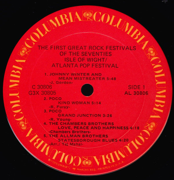 Various : The First Great Rock Festivals Of The Seventies - Isle Of Wight / Atlanta Pop Festival (3xLP, Album, Ter)
