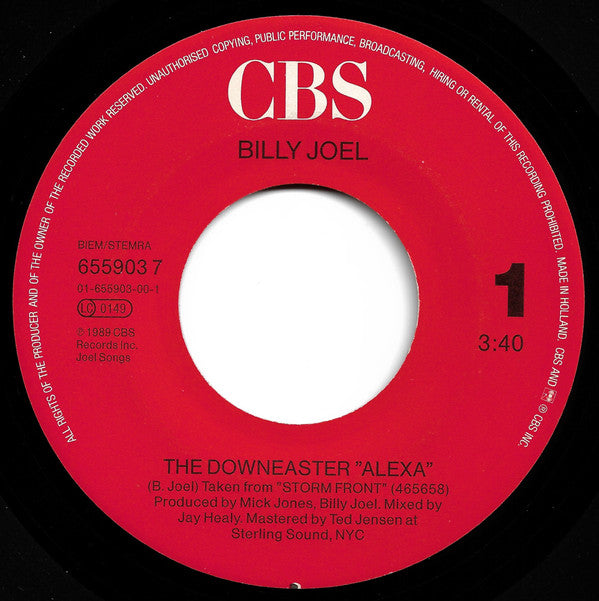 Billy Joel : The Downeaster "Alexa" (7", Single)