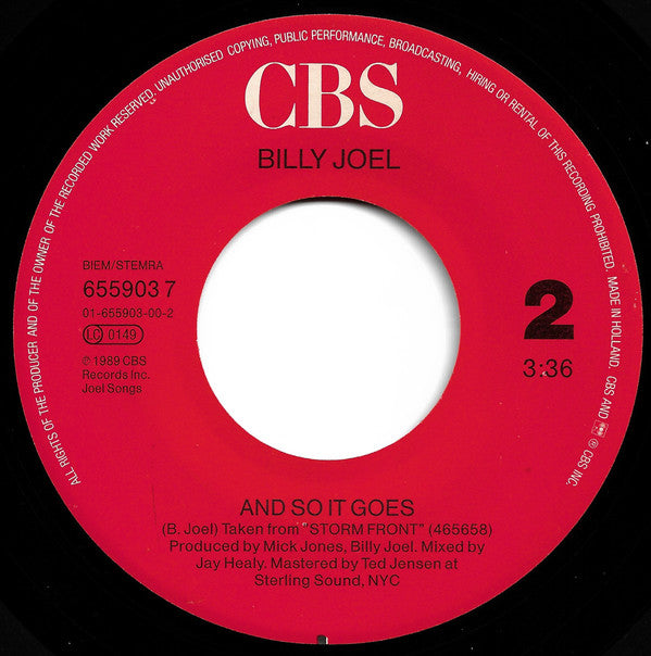 Billy Joel : The Downeaster "Alexa" (7", Single)