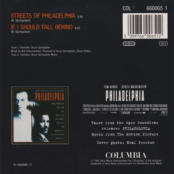 Bruce Springsteen : Streets Of Philadelphia (CD, Single, Car)