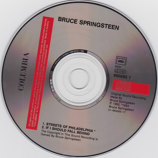 Bruce Springsteen : Streets Of Philadelphia (CD, Single, Car)