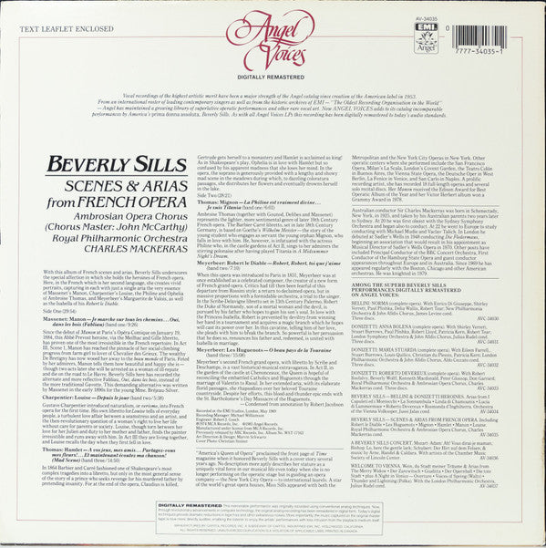 Beverly Sills, Royal Philharmonic Orchestra, Charles Mackerras* : Scenes And Arias From French Opera (LP, Album, RE, RM)