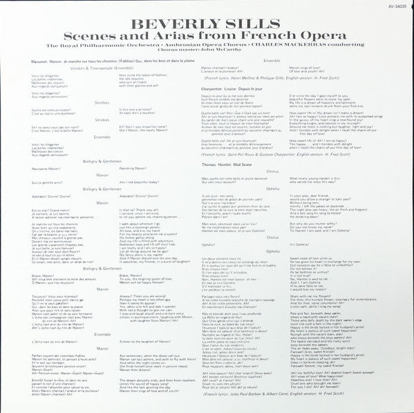 Beverly Sills, Royal Philharmonic Orchestra, Charles Mackerras* : Scenes And Arias From French Opera (LP, Album, RE, RM)
