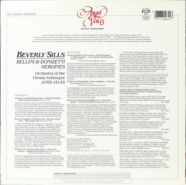Beverly Sills, Orchestra Of The Vienna Volksoper*, Jussi Jalas : Bellini And Donizetti Heroines (LP, Album, RE, RM)