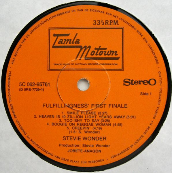 Stevie Wonder : Fulfillingness' First Finale (LP, Album, Gat)