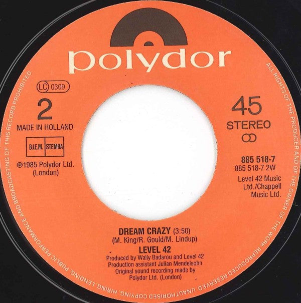 Level 42 : Running In The Family (7", Single)