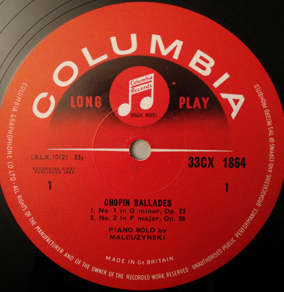 Malcuzynski*, Chopin* : Ballades (LP, Mono)