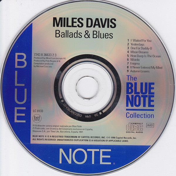 Miles Davis : Ballads & Blues (CD, Comp, RE)