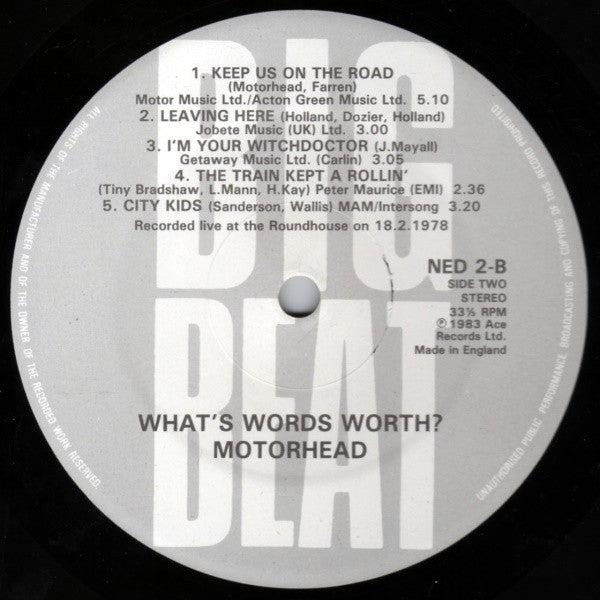 Motörhead : What's Words Worth? (Recorded Live 1978) (LP, Album)