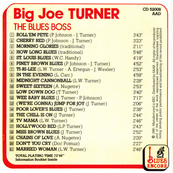 Big Joe Turner : The Blues Boss (CD, Comp)