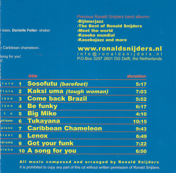 Ronald Snijders : Variyento (CD, Album)