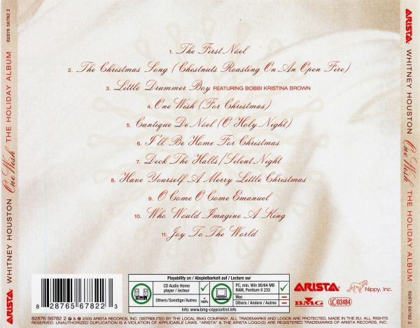 Whitney Houston : One Wish (The Holiday Album) (CD, Album, Copy Prot.)