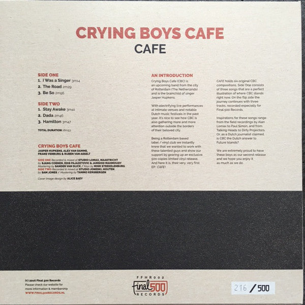 Crying Boys Cafe : Cafe (12", EP, Ltd, Num)