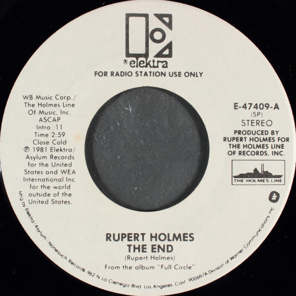 Rupert Holmes : The End (7", Mono, Promo)