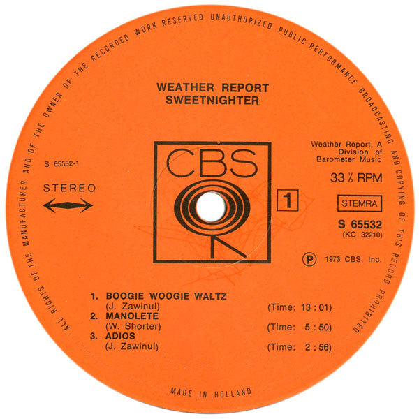 Weather Report : Sweetnighter (LP, Album)