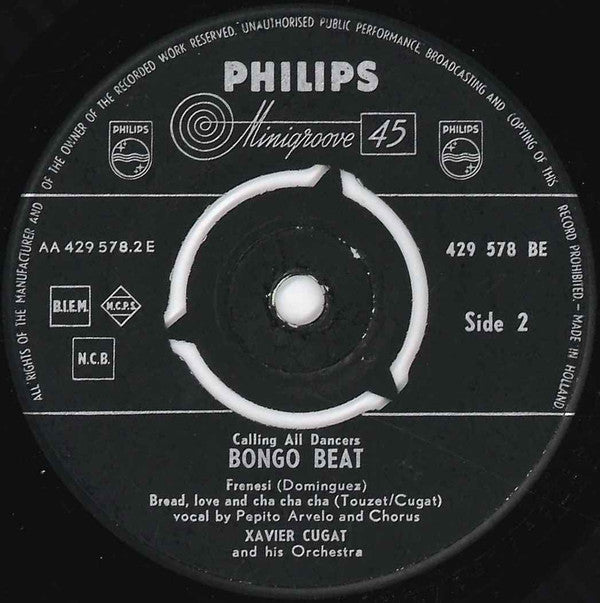 Xavier Cugat And His Orchestra : Bongo Beat (7", EP)