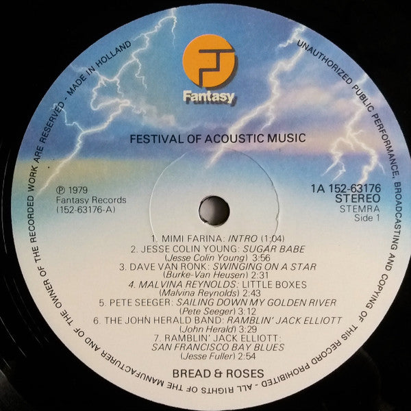 Various : Bread & Roses: Festival Of Acoustic Music (2xLP, Album, Gat)