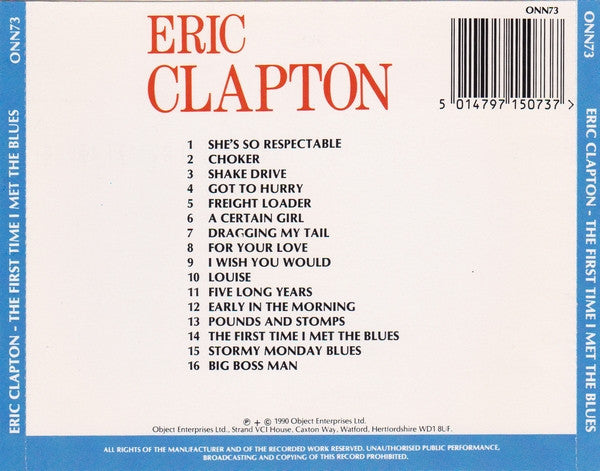Eric Clapton : The First Time I Met The Blues (CD, Comp)