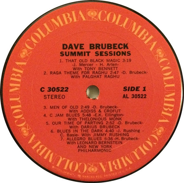 Dave Brubeck : Summit Sessions (LP, Album, RE)