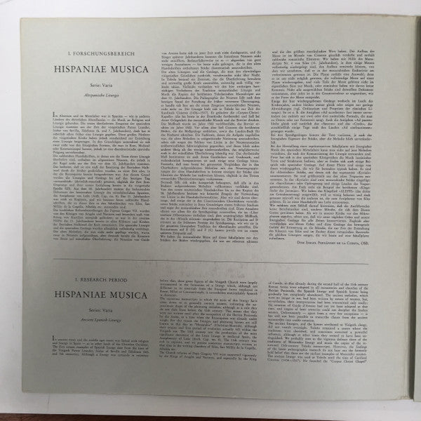 Coro De Monjes Del Monasterio De Santo Domingo De Silos, Ismael Fernández De La Cuesta : Altspanische Liturgie (Ancient Spanish Liturgy);Misa Mozarabe; Melodias Liturgicas (LP, Gat)