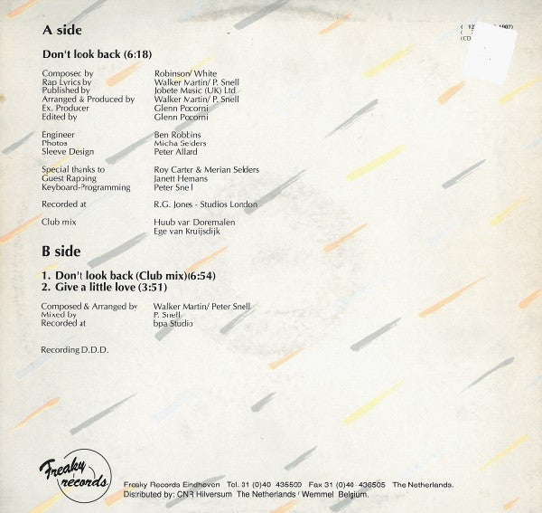 Jerome Walker : Don't Look Back (12")