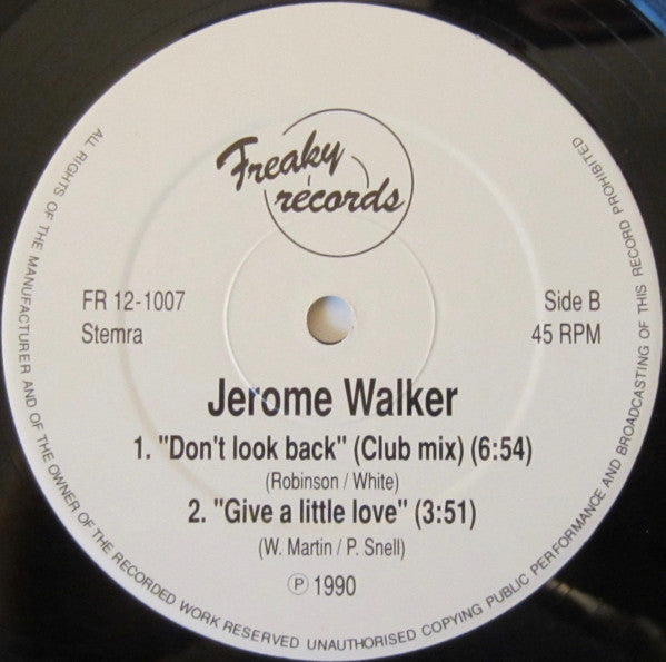 Jerome Walker : Don't Look Back (12")