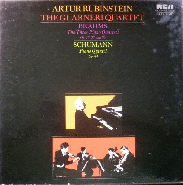 Arthur Rubinstein, Guarneri Quartet - Johannes Brahms, Robert Schumann : The Three Piano Quartets Op 25, 26 and 60 / Piano Quintet Op 44 (3xLP + Box)