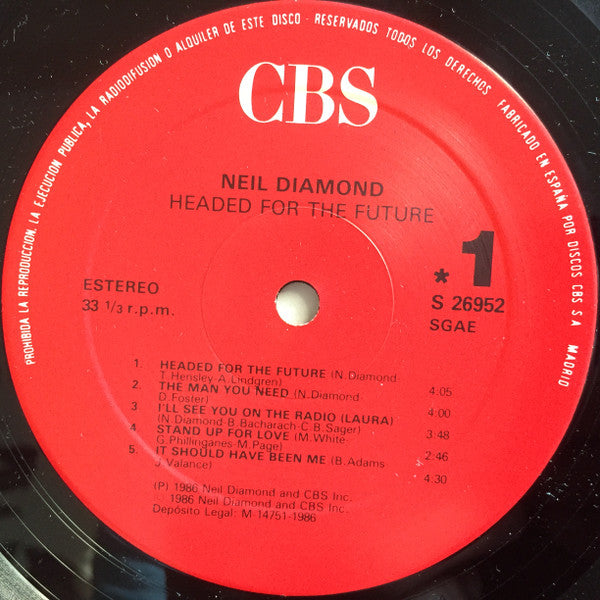 Neil Diamond : Headed For The Future (LP, Album)