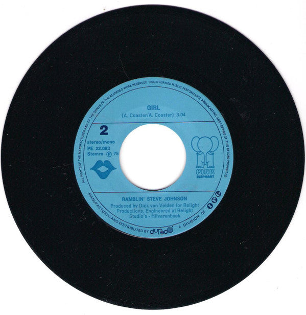 Ramblin' Steve Johnson : Ma Cherie (7", Single)