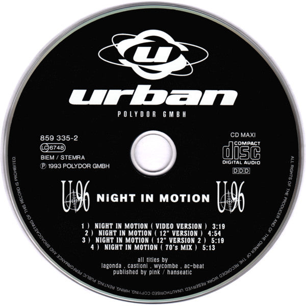 U96 : Night In Motion (CD, Maxi)