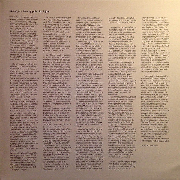 Willem Pijper : Symphonic Drama “Halewijn” (2xLP)