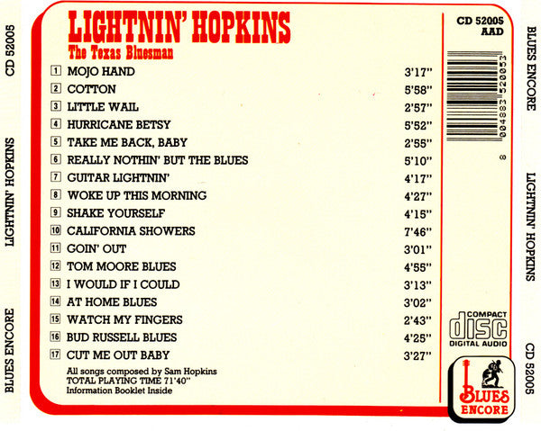 Lightnin' Hopkins : The Texas Bluesman (CD, Comp)