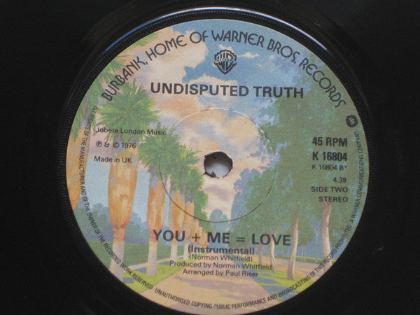 Undisputed Truth* : You + Me = Love (7", Sol)