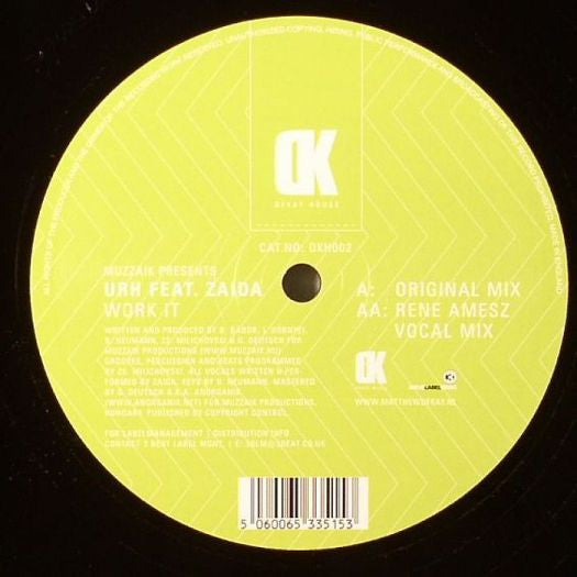 Muzzaik Presents URH Feat. Zaida : Work It (12")