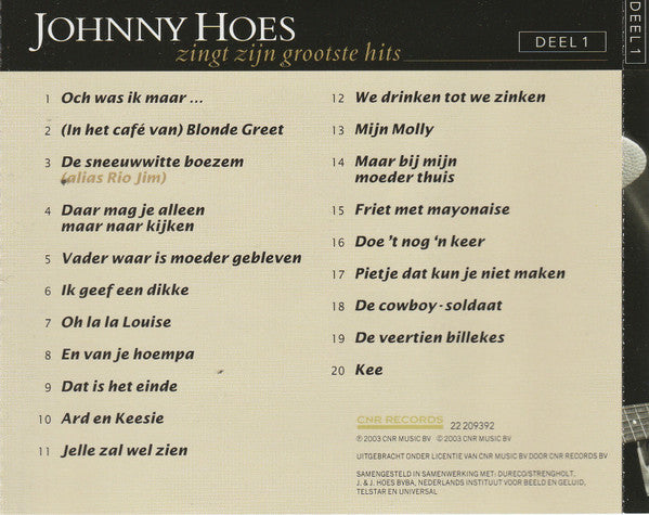 Johnny Hoes : Zingt Zijn Grootste Hits (CD, Comp)