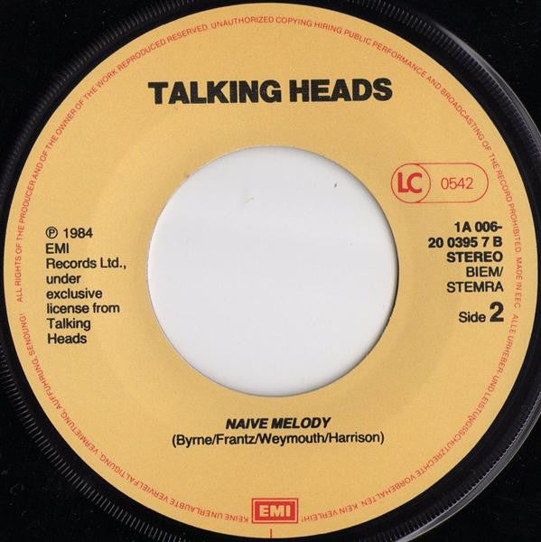 Talking Heads : Once In A Lifetime (7", Single)
