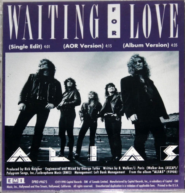 Alias (13) : Waiting For Love (CD, Single, Promo)