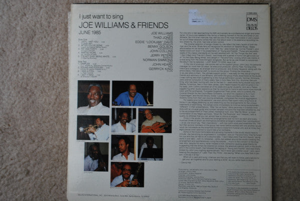 Joe Williams : Joe Williams & Friends June 1985 - I Just Want To Sing (LP)