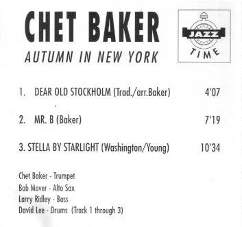 Chet Baker : Autumn In New York (CD, Comp)