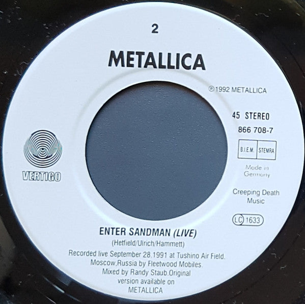Metallica : Nothing Else Matters (7", Single)