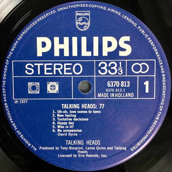 Talking Heads : Talking Heads: 77 (LP, Album)