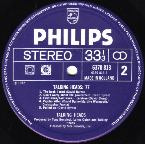Talking Heads : Talking Heads: 77 (LP, Album)