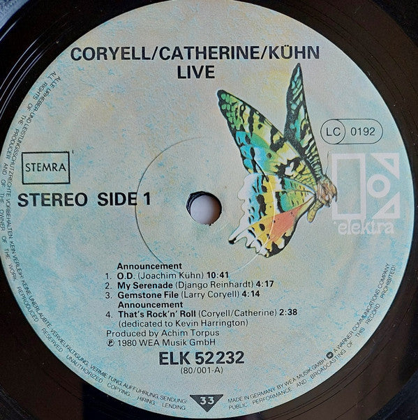 Larry Coryell ･ Philip Catherine ･ Joachim Kühn : Live! (LP)