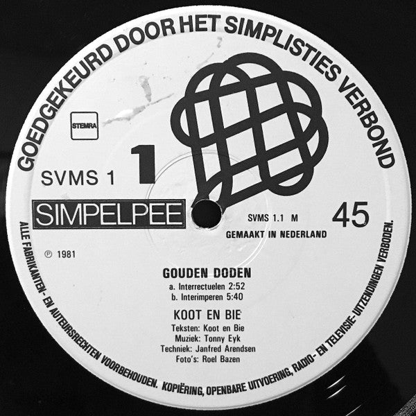 Van Kooten & De Bie : Gouden Doden (De Nagelaten Tapes Van Jacobse En Van Es) (12", Maxi)